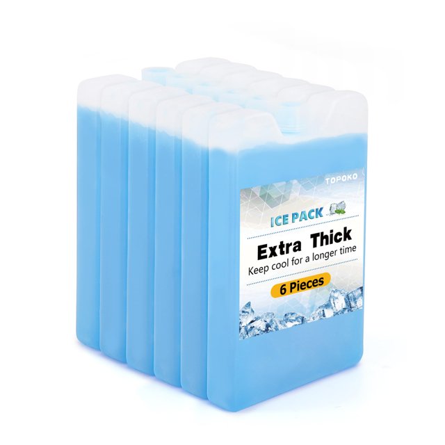 Paquetes de hielo TOPOKO, reutilizables y delgados, sin BPA, 9,5 x 14,5 x 2 cm