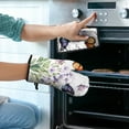 thumbnail image 2 of Pioneer Flower Kitchen Oven Mitt and Pot Holder Sets 2 Pcs for Baking, Cooking and Grilling, Heat Resistant Up To 392 °F, 2 of 7