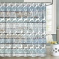 thumbnail image 5 of Rustic Elk Shower Curtain,Wood Planks Animal Snowflakes Winter Cabin Bathroom Curtain,Blue White Fabric Xmas Holiday Decor with Hooks,69X70 IN, 5 of 7