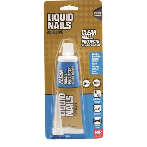Liquid Nails LN-207 Mastic Silicone, 2,5 oz, Cardé, Transparent, Pâte