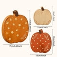 thumbnail image 6 of Brondbend Wooden Pumpkin Decor Set of 3 6.7 Inch Rustic Fall Tabletop Ornaments with Leaf Acorn Carvings for Thanksgiving Halloween Centerpiece, 6 of 6