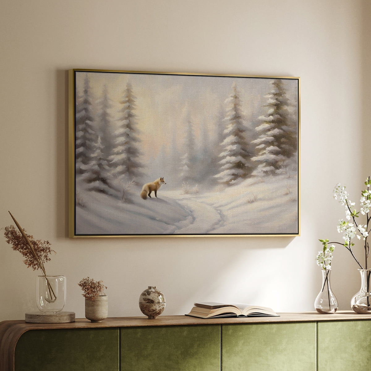 Vintage Landscape-CLXXV By Wexford Home Framed in Gold Wood Gallery Wrapped Canvas 25 in. x 37 in.
