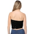 thumbnail image 2 of Womens Off Shoulder Sparkly Sequins Stretch Tube Top Chest Wrap Bra Party Club Crop Top, 2 of 6