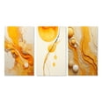 thumbnail image 2 of Designart "Yellow Liquid Wave Continuation Undefined III" Abstract Shapes Wall Art Set Of 3 - Transitional Grey Gallery Set For Office Decor, 2 of 6