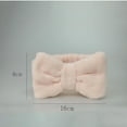 thumbnail image 2 of TELOLY 2Pcs Sweat Band,Bow Design Headbands,Cozy Coral Fleece Head Bands for Women's Hair,Pink, 2 of 5