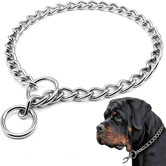GASTROPOD Chain Choke Collar for Dogs, Adjustable Metal Dog Training Choke Collars, Slip P Chains Alloy Steel Weather Proof Necklace for Small Medium Large Dogs (L , Diamete-3.5Mm,Neck Max 20")