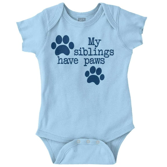 Siblings Have Paws Funny Animal Pet Romper Boys or Girls Infant Baby Brisco Brands 12M