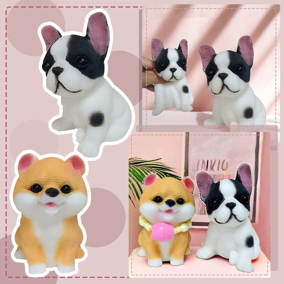 Relaxation Toys, 3X2 In, Tan White, Puppy, Squeeze Toys for Student, French Bulldog Gifts, Cute Desk Decor, 1 Pc
