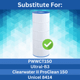 thumbnail image 2 of G-NEUS Pool & Spa Filter | Replaces PWWCT150, Ultral-B3, Clearwater II ProClean 150, 817-0150N, Unicel 8414, Filbur FC-1287 | 150 Sq Ft Coverage | High Performance Replacement Cartridge, 1 Pack, 2 of 4