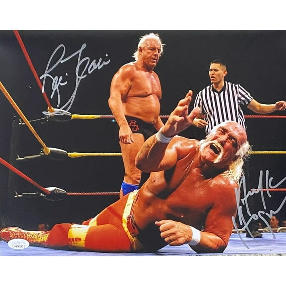 Hulk Hogan & Ric Flair Dual Signed Autographed 11x14 Photo JSA Authenticated 2