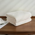 thumbnail image 2 of Kate Aurora Herringbone Shag Ultra Soft & Plush Accent Throw Blanket - 50 in. W x 60 in. L - Ivory, 2 of 4
