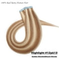 thumbnail image 4 of Benehair Thick 20pcs or 40pcs Tape In Remy Human Hair Extensions Skin Weft Full Head Blonde Highlight Remy US Soft, 4 of 12