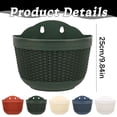 thumbnail image 3 of pdqouc Half Round Imitation Rattan Wall Hanging Planter, Semicircular Wall-Mounted Flower Pot, Decorative Hanging Planter for Indoor Outdoor Balcony Fence Garden Home Decor Supplies, 3 of 7