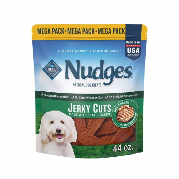 Blue Buffalo Nudges Jerky Cuts, Natural Dog Treats, Chicken Jerky, 44oz Bag