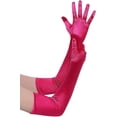 thumbnail image 1 of Long Opera Party 20s Satin Gloves Stretchy Adult Size Elbow Length, 1 of 5