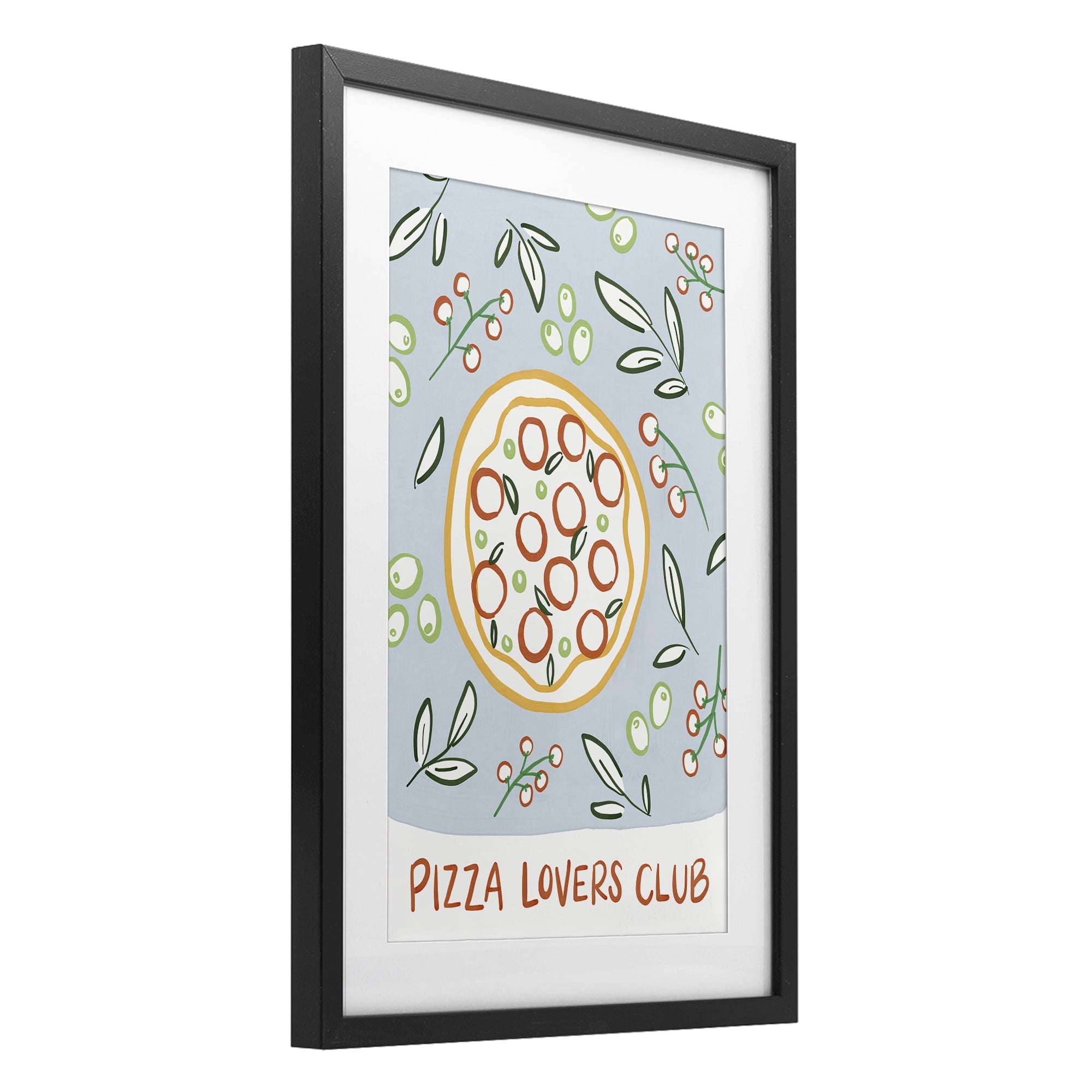Stupell Industries Pizza Lovers Club Black Framed Print Under Glass, design by Amanda Houston