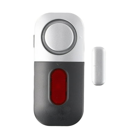 Wireless Door and Window Sensor Alarm, Home Security System with 125dB Siren, Battery Operated Intrusion Detector for House Office Shop, Easy Install ABS Magnetic Contact Device, Silver