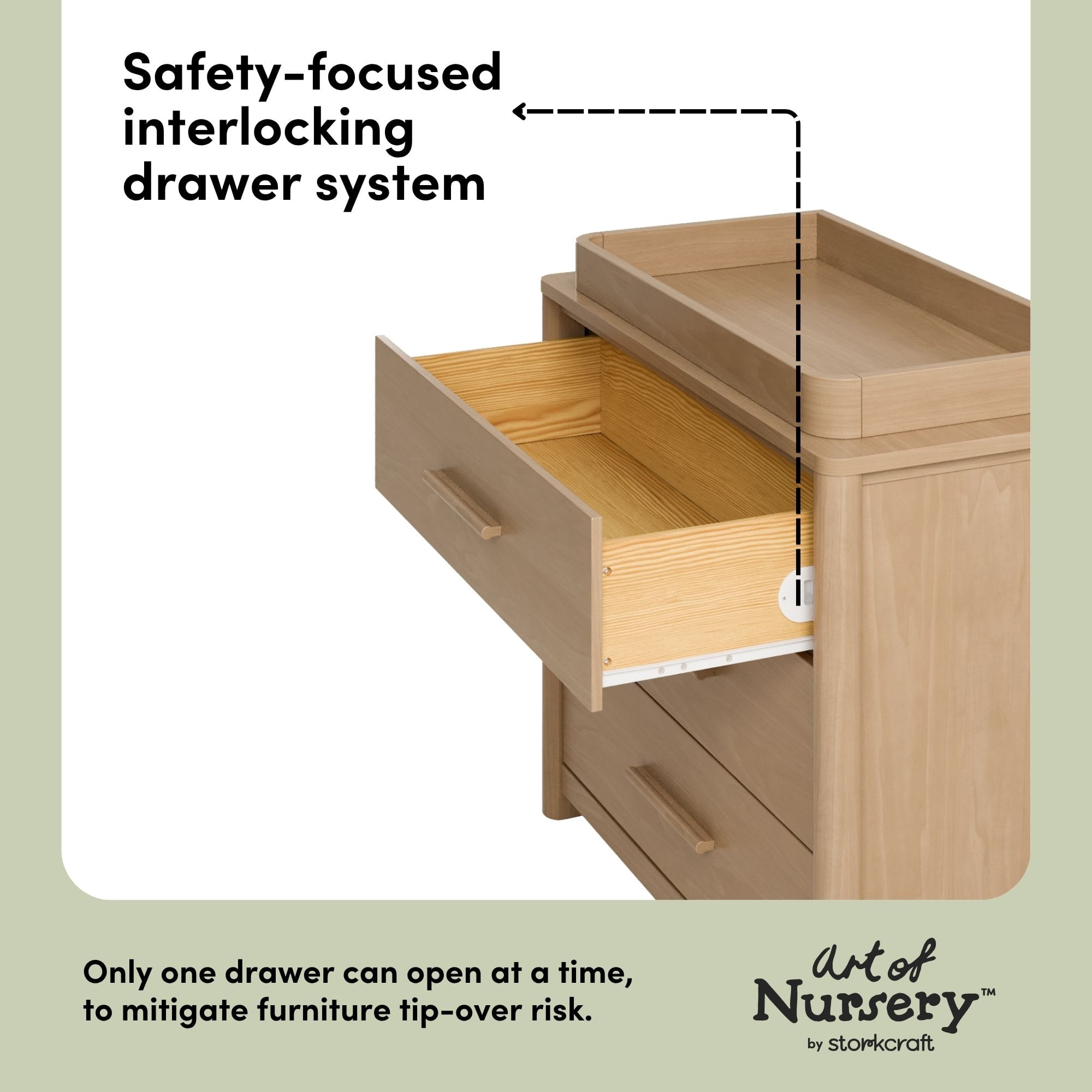 Art of Nursery by Storkcraft Malta 3 Drawer Chest with Removable Changing Topper - Driftwood