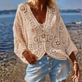 thumbnail image 6 of ROZYARD Lightweight Bohemian Style Lace Trim Top Beach Vacation Oversized Shirt, 6 of 10