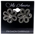 thumbnail image 2 of Flower Stud-Earrings With Crystal Accents  Silver-Tone Color #LQE4005, 2 of 2