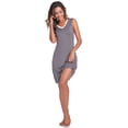 thumbnail image 5 of EA'S SECRET Bamboo Rayon Nightgowns for Women Soft Sleepshirt Sleeveless Nightshirt Side Slit Nightdress V Neck Sleepwear Pajamas Dress 2-Pack(Pink/Grey,S), 5 of 9