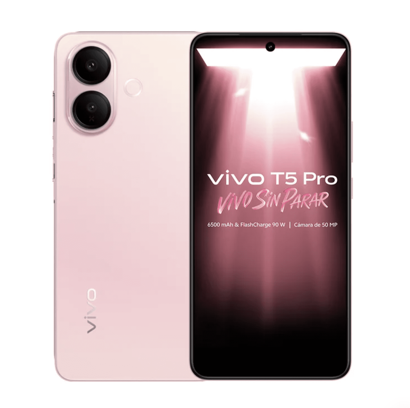 Celular smartphone Vivo T5 Pro 5g Rosa | 8 + 256gb | 6500 Mah | Cámara 50mp
