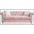 thumbnail image 5 of Raisa Pink Micro Suede Velvet Sofa - Classic Tufted Jeweled Accent for Living Room, 5 of 6