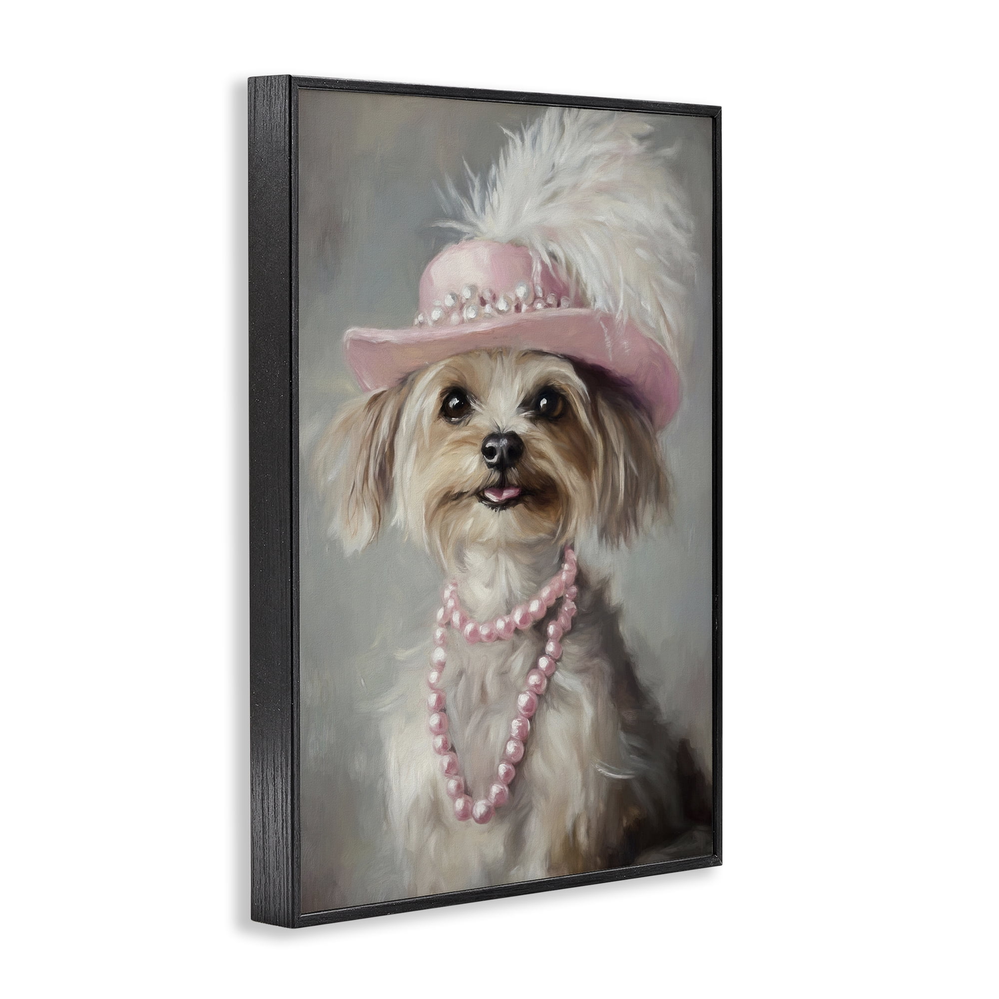 Stupell Industries Lady Yorkie Portrait Black Framed Giclee Art, design by Tina LeCour