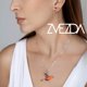 thumbnail image 2 of Juego de aretes y cadena con dije colibri ZVEZDA plata mexicana ley .925 Naranja, 2 of 5