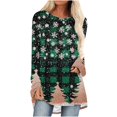 thumbnail image 2 of Tops for Women Long Sleeve Round Neck Christmas Printed Pullover Loose Blouse Casual Printed Shirts Tops,Womens Blouse Multicolor XXXL, 2 of 5
