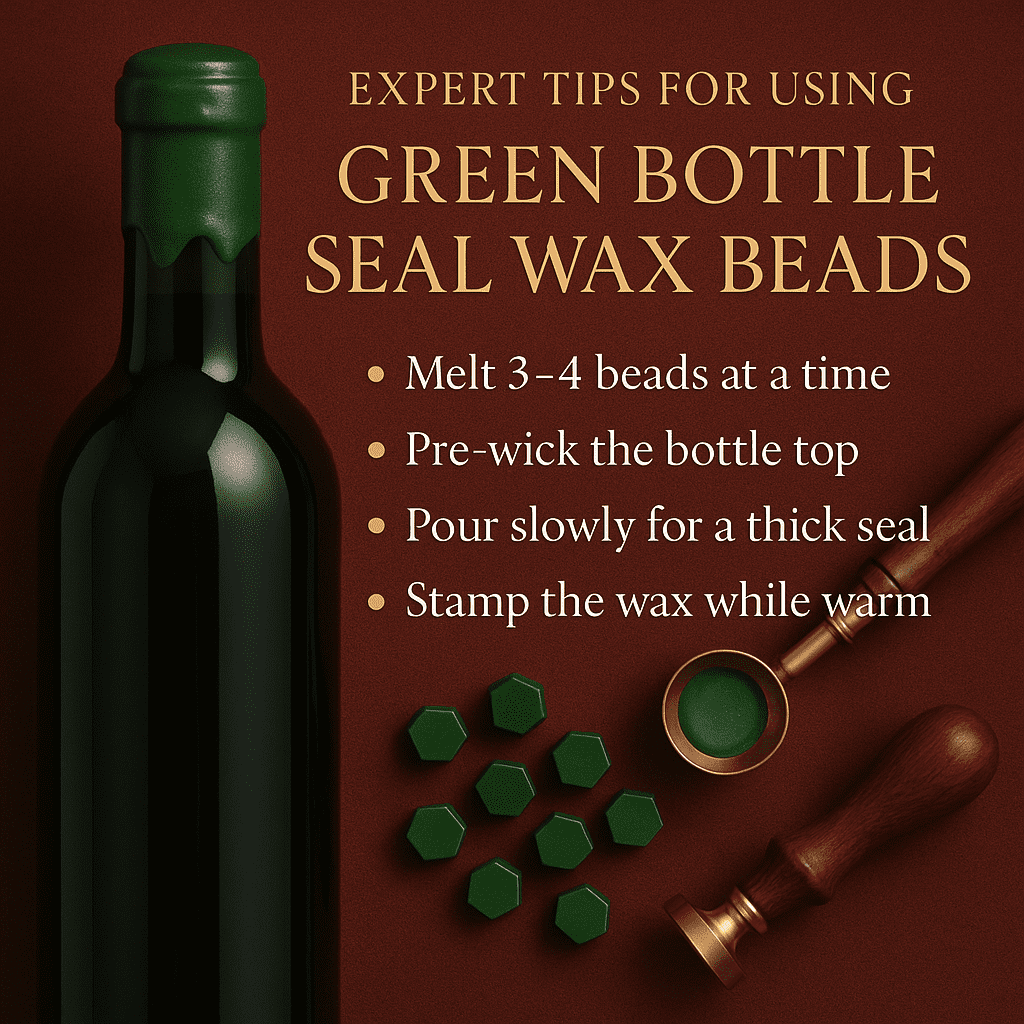 LD Carlson Green Bottle Seal Wax Beads 1 lb