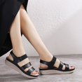 thumbnail image 3 of Vedolay Platform Sandal Women's Slip On Rhinestones Round Toe Flip Flops Beach Sandals,Black 7.5, 3 of 5