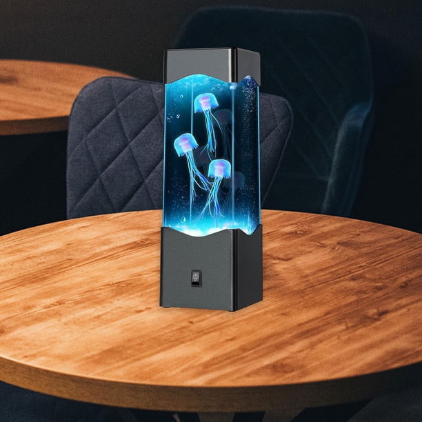 Lámpara de medusas Aquarium Noche de escritorio Decoración de la sala sensorial Lámpara del estado de ánimo LED para regalos Halloween Adultos niños
