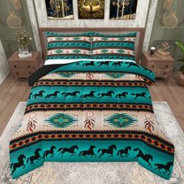 jejeloiu Rustic Western Aztec Queen Comforter Set,Country Farmhouse Lodge Bedding Sets,Gboho Bohemian Dreamcatcher Bedding Comforter Set For Men Women,Home Decor Reversible,3-Piece