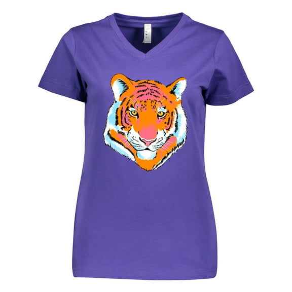 Inktastic Tiger Head Women's V-Neck T-Shirt