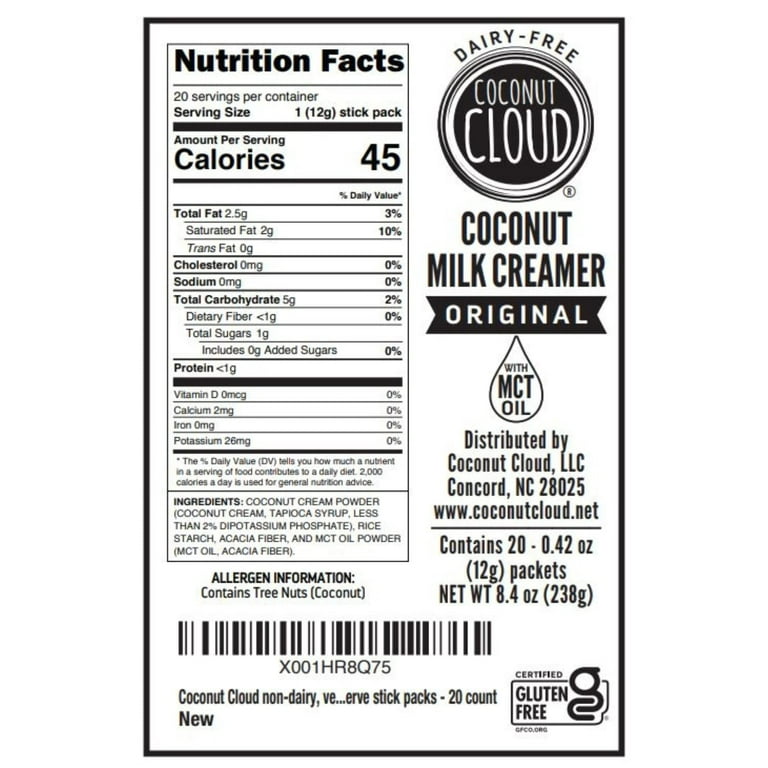Original Coconut Milk Creamer (Dairy Free, Soy Free, Gluten Free) – Coconut  Cloud