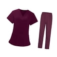 thumbnail image 3 of Conjunto de uniforme de enfermera para mujer, ropa de trabajo de enfermería roja, disfraz de enfermera lavado a máquina para SPA, cosmetología, tela , Talla M Yinane Uniformes de Trabajo, 3 of 8