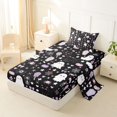 thumbnail image 2 of Manfei Boo Ghost Print Twin Sheets,Happy Halloween Bedding,3 Pieces,1 Flat Sheet,1 Fitted Sheet and 1 Pillowcase, 2 of 6