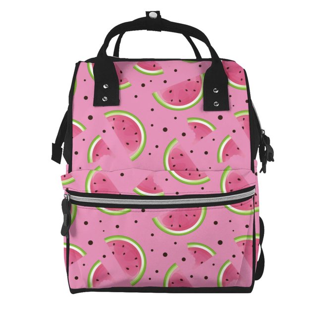 Easygdp Watermelon para Bolsa de Bebé de Gran Capacidad con Múltiples Bolsillos, Bolsa de Pañales para Padres, Bolsa de Viaje Organizada y Elegante