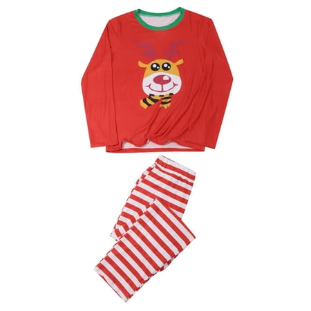 

Honeeladyy Christmas Family Pajamas Men Christmas Fashion Print Tops Pants Suit Family Parent-child Wear Dad Red Sales