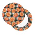 thumbnail image 3 of Bar Stool Covers Round, Autumn Pumpkins Gingham Bar Stool Cushion Covers Seat Cushion with Elastic Bands, Chairs Covers for Kitchen Dining Room 12-14 Inch, 3 of 7