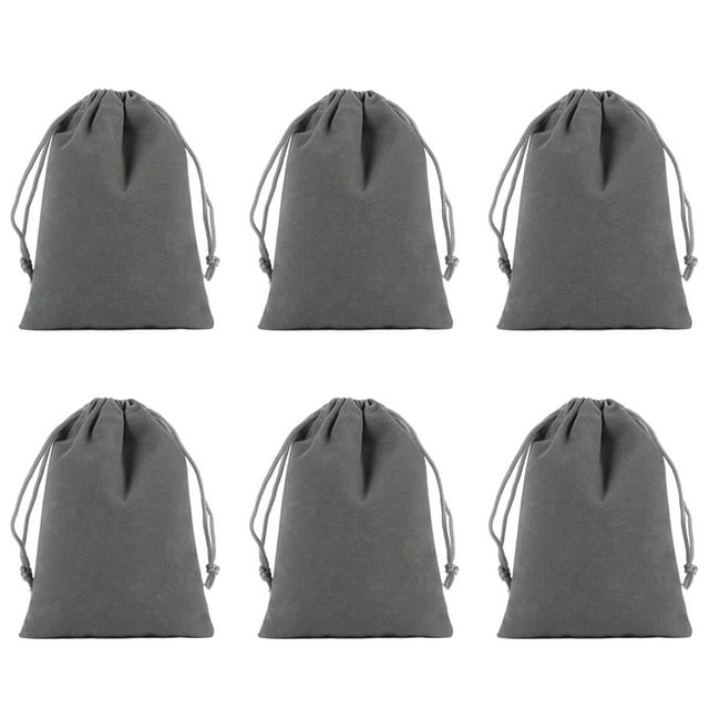 Bolsa de almacenamiento de 6 piezas de 18 x 12 cm, adecuada para auriculares, teléfonos pequeños, gafas y otros artículos grises.