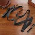 thumbnail image 5 of Buyless Fashion Trucker Suspenders for Men - 48" Elastic Adjustable Straps 1" - X Back Utility Braces - 5149-Black, 5 of 7