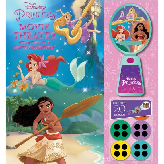 Disney Princess: Moana, Rapunzel, and Ariel Movie Theater Storybook and Movie Projector (Hardcover)