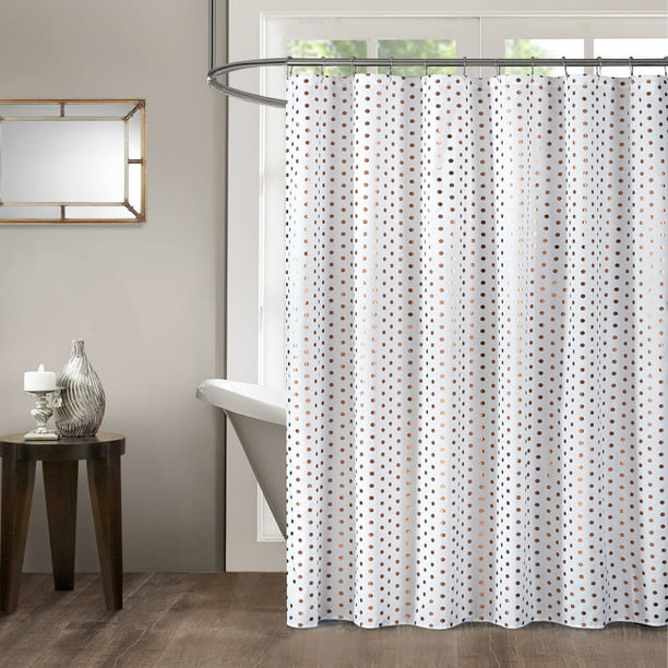 Mainstays Rose Gold Metallic Dot Shower Curtain