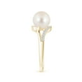 thumbnail image 3 of ANGARA Freshwater Cultured Pearl Ring with Bypass Shank in 14K Yellow Gold for Women | June Birthstone, Birthday, Anniversary, Jewelry Gift for Women | Pearl Ring, 3 of 8