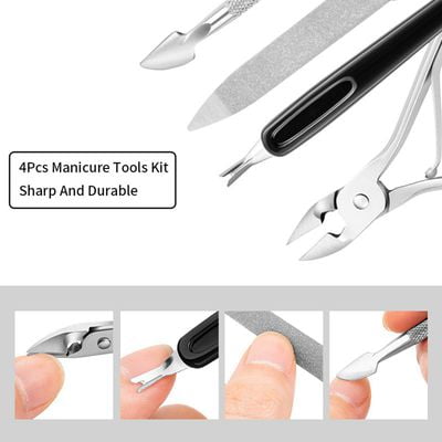 AkoaDa Nail Art Set Exfoliating Tools Solingen Scissors Peeling Pliers Push Dead Skin Cuticle Repeller Pliers Spoon Remover Clipper (Best Treatment For Weak Peeling Nails)