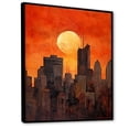 thumbnail image 2 of Designart "Dusk Glow Urban Panorama II" Skyscrapers Floater Framed Canvas Prints, 2 of 5