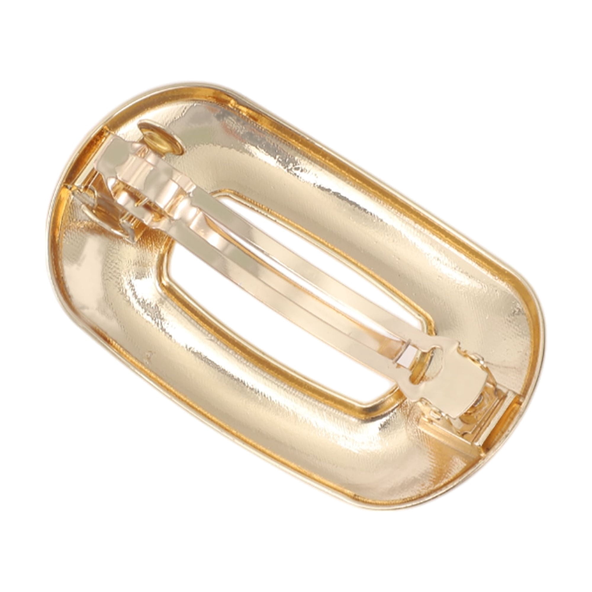 Unique Bargains Solid Oval Hair Clips for Home Use in Gold Tone