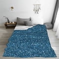 thumbnail image 5 of Bingfone Blue Glitter Print Flannel Fleece Blanket Throw Blanket for Bed,Sofa,Couch,Travel,Camping(60"x50" ), 5 of 8